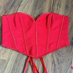 V-Hem Tie Back Corset Tube Top XL